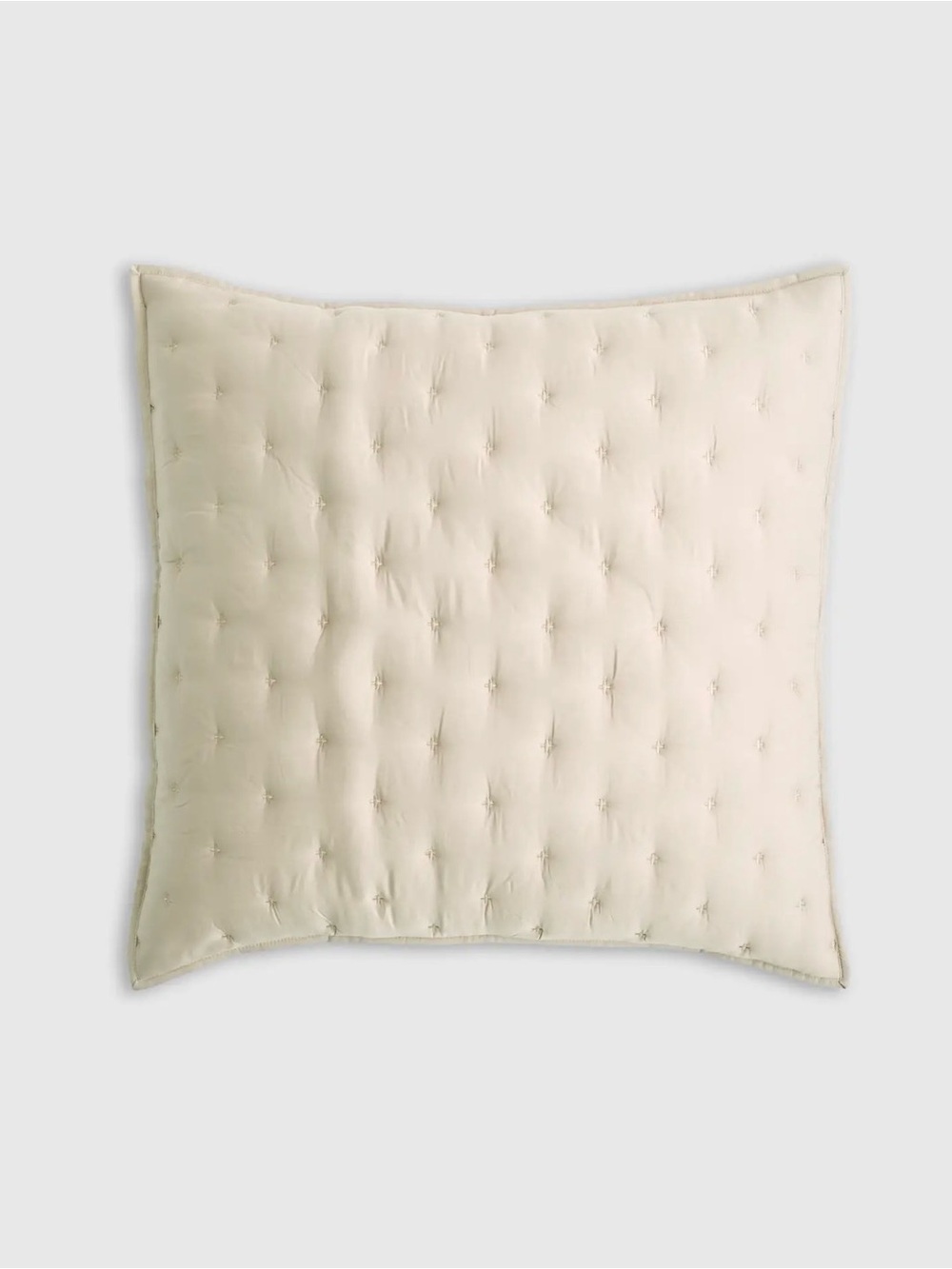 Quince Bamboo Dream Quilted Euro Sham, Ivory NWOT